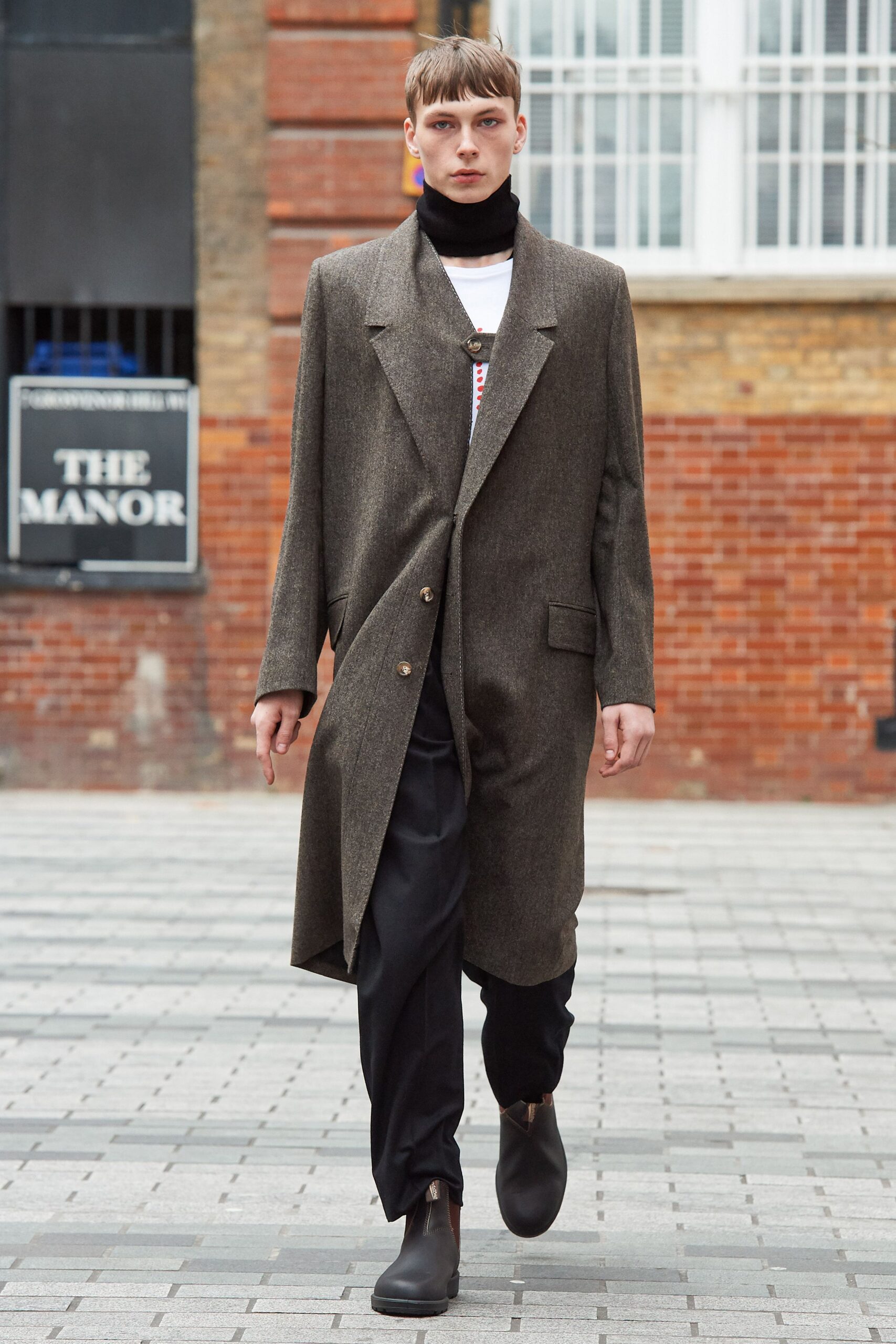 brown wool tailored overcoat