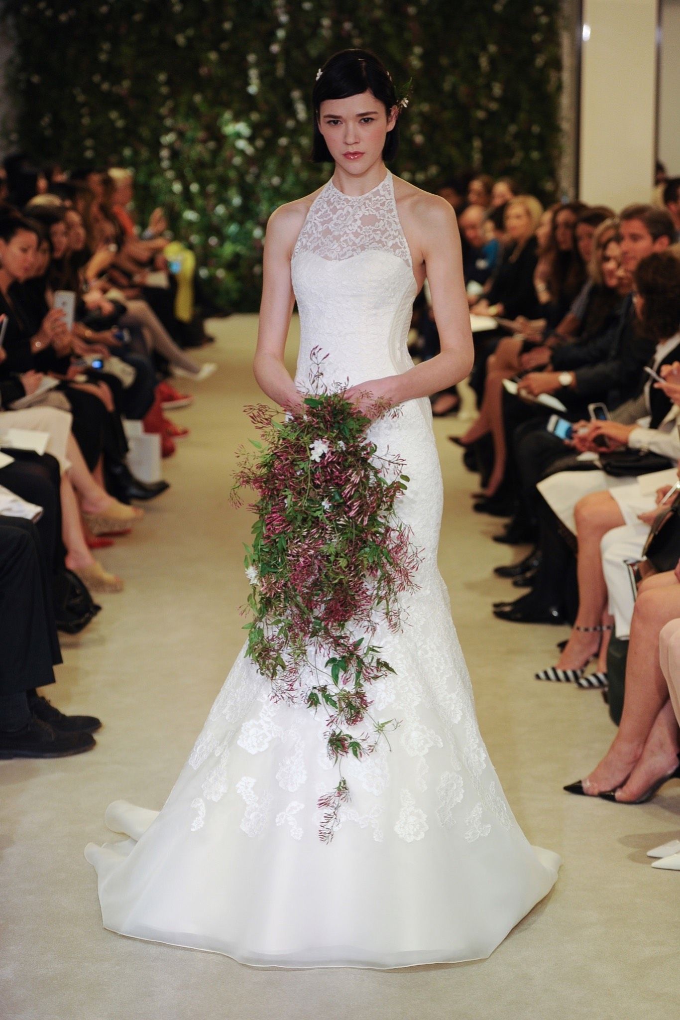 lace halter mermaid wedding gown
