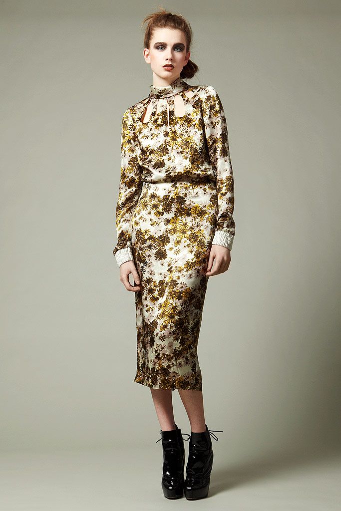 floral satin keyhole midi dress