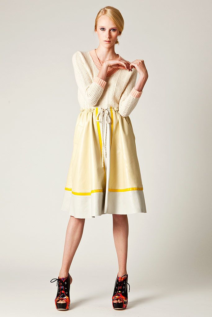 mixed-media sweater dress