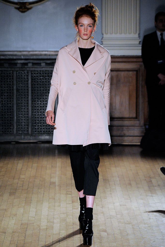 blush double-breasted trench-inspired coat