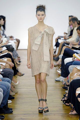 beige printed bow mini-dress