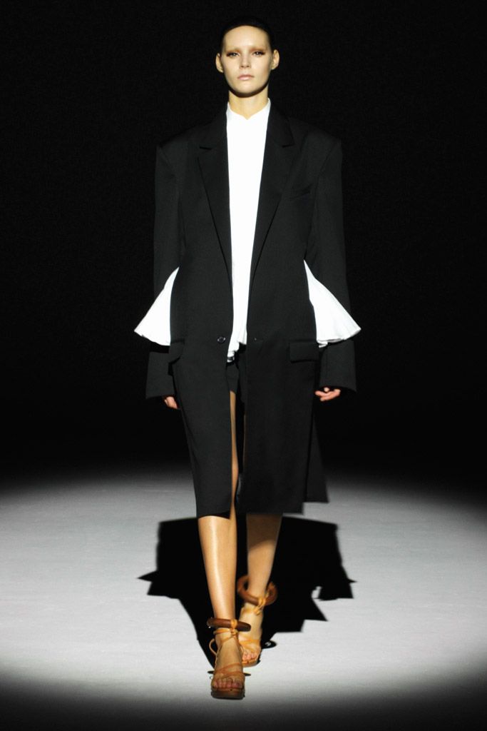 oversized black tailored overcoat