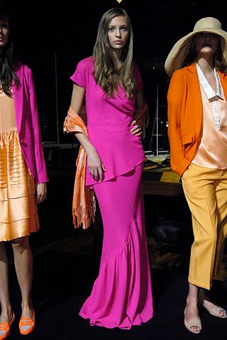 asymmetric pink evening gown