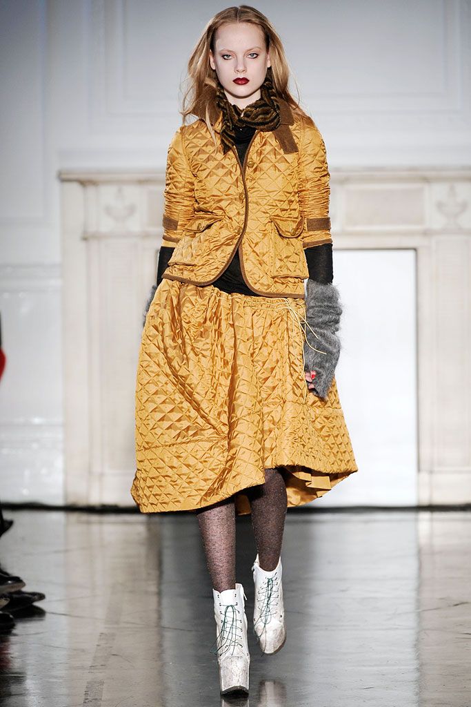 quilted mustard cropped jacket