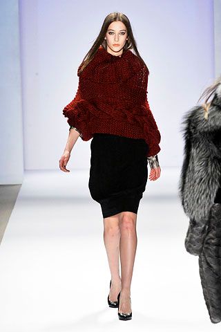 ruched red knit sweater
