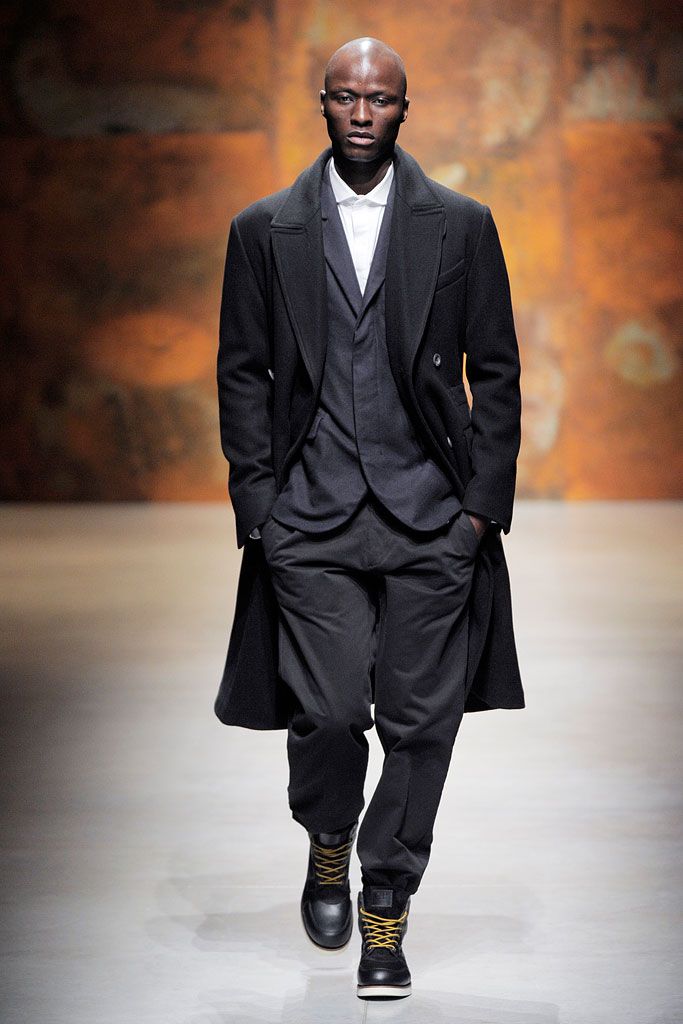 black tailored overcoat