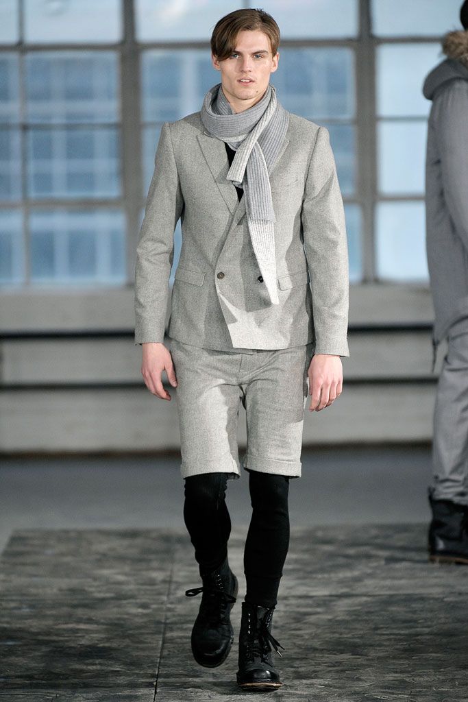 gray double-breasted blazer