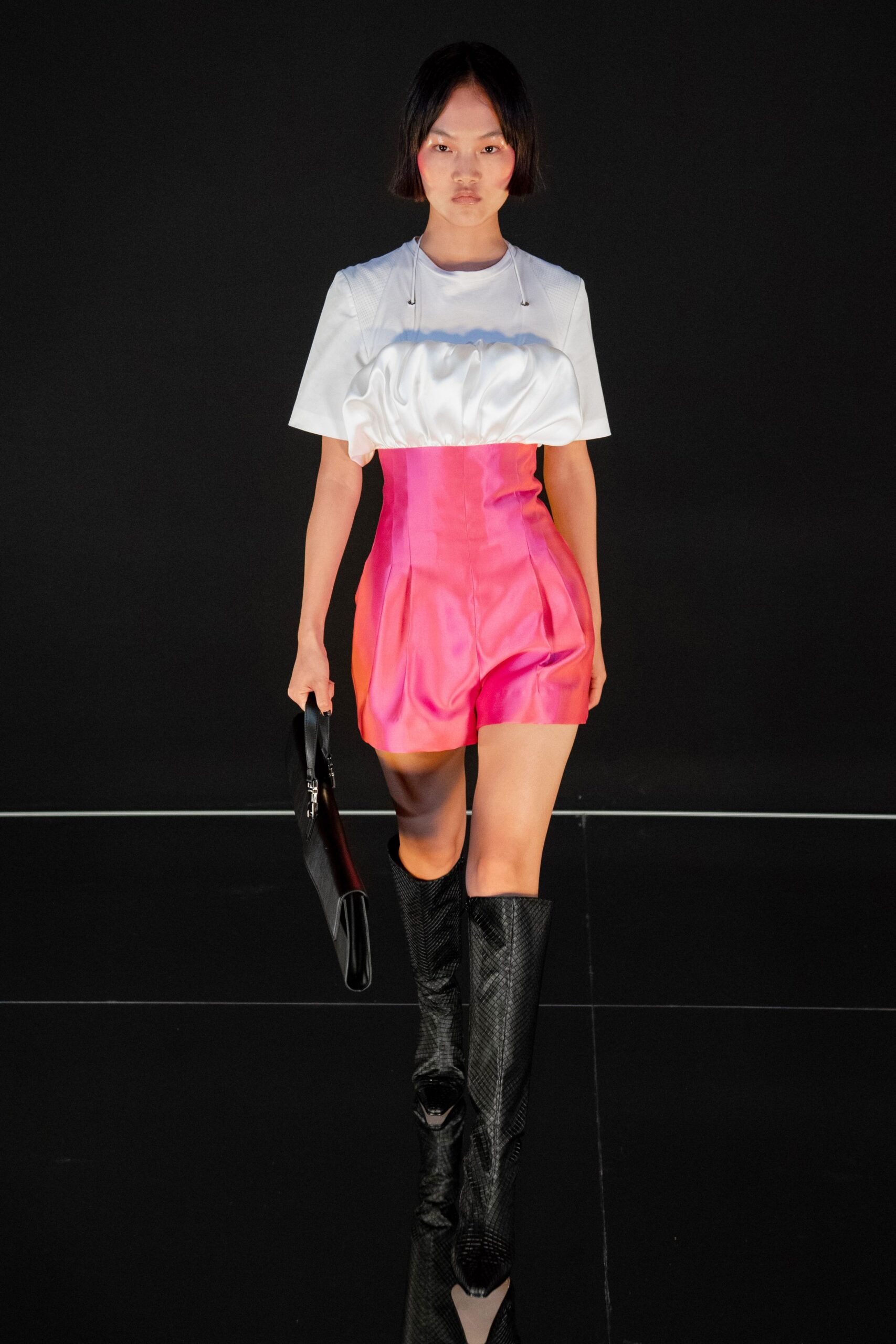 pink satin bubble romper