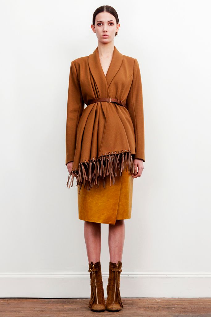 fringed belted wrap coat