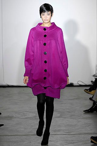 purple cocoon knit mini dress