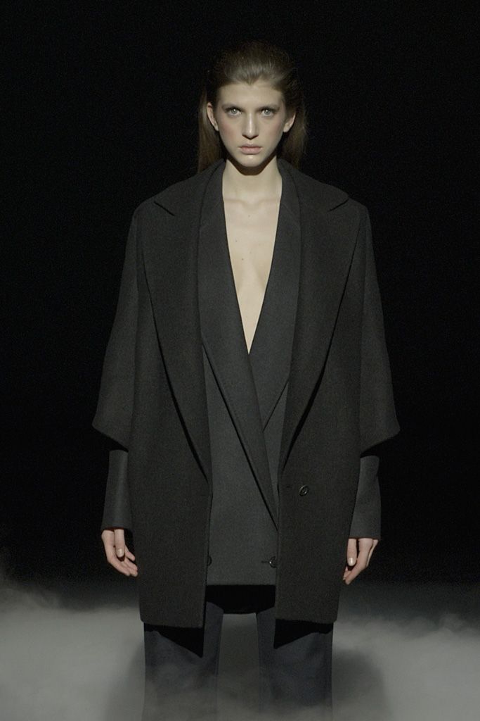 oversized black tailored coat