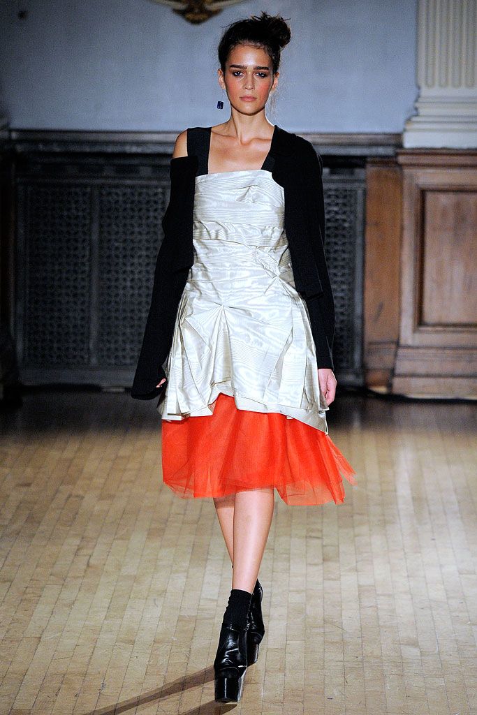 strapless satin dress with tulle hem