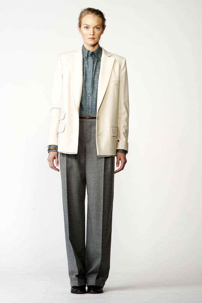 ivory unknown long-sleeve collared tailored blazer