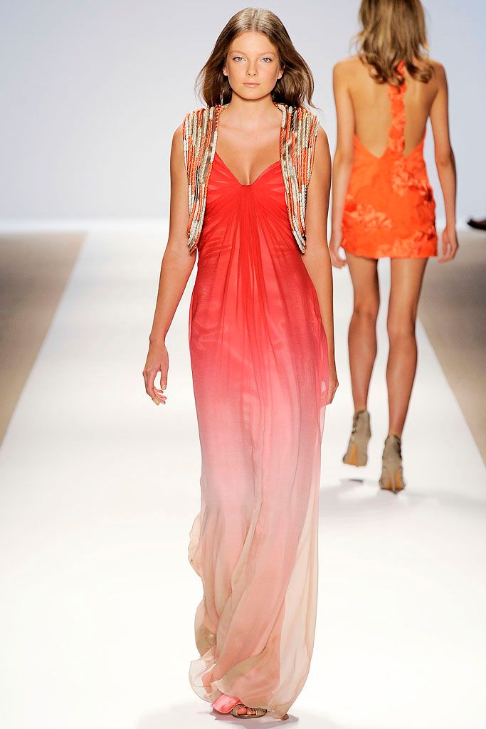 ombre chiffon evening gown