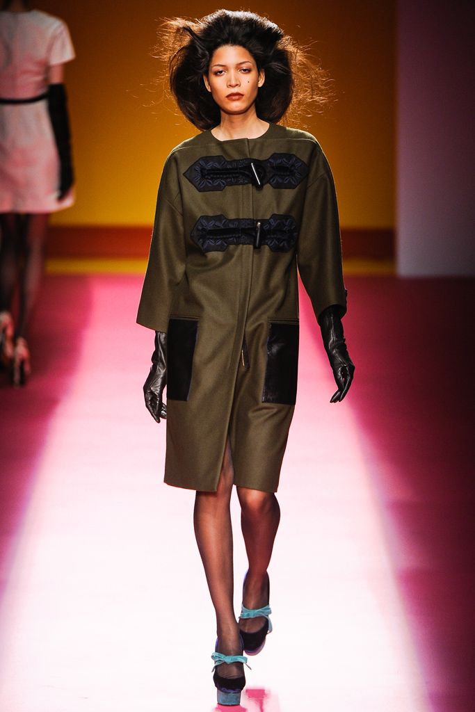 olive toggle-front midi coat