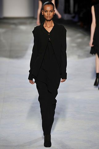 black draped jumpsuit