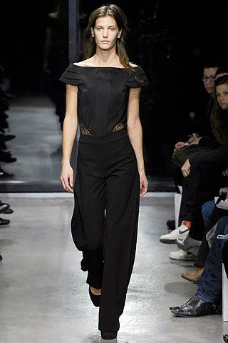 ruffled off-shoulder black top