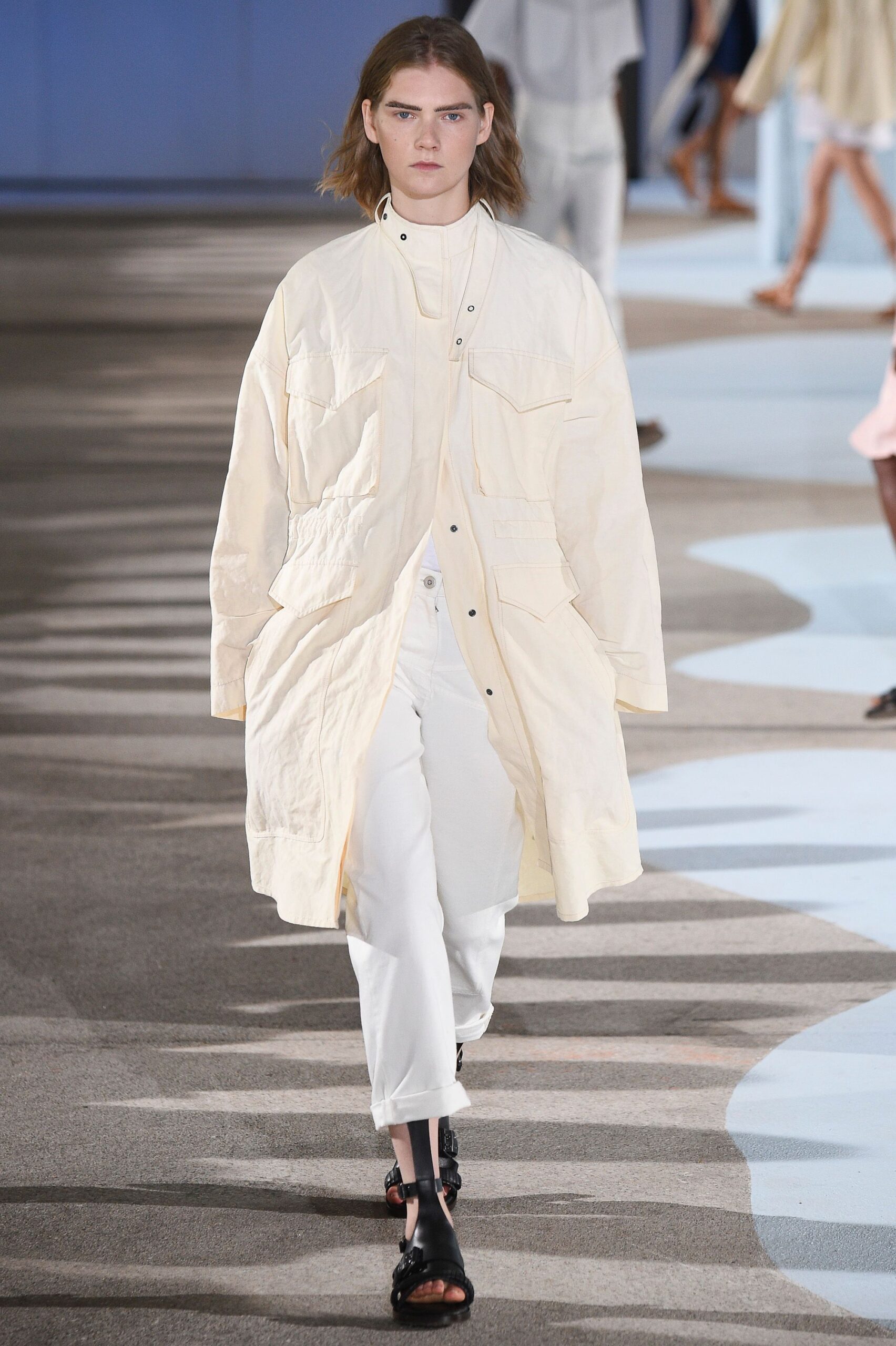 oversized ivory utility coat