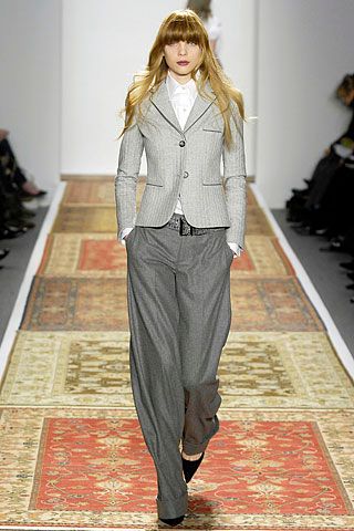 gray unknown relaxed wide-leg pinstriped pants