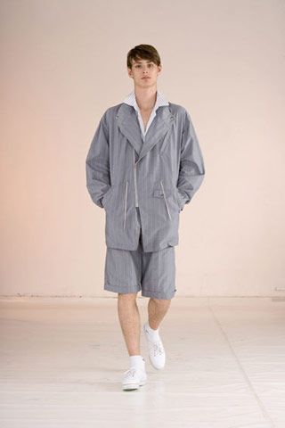 oversized pinstripe blazer and shorts set