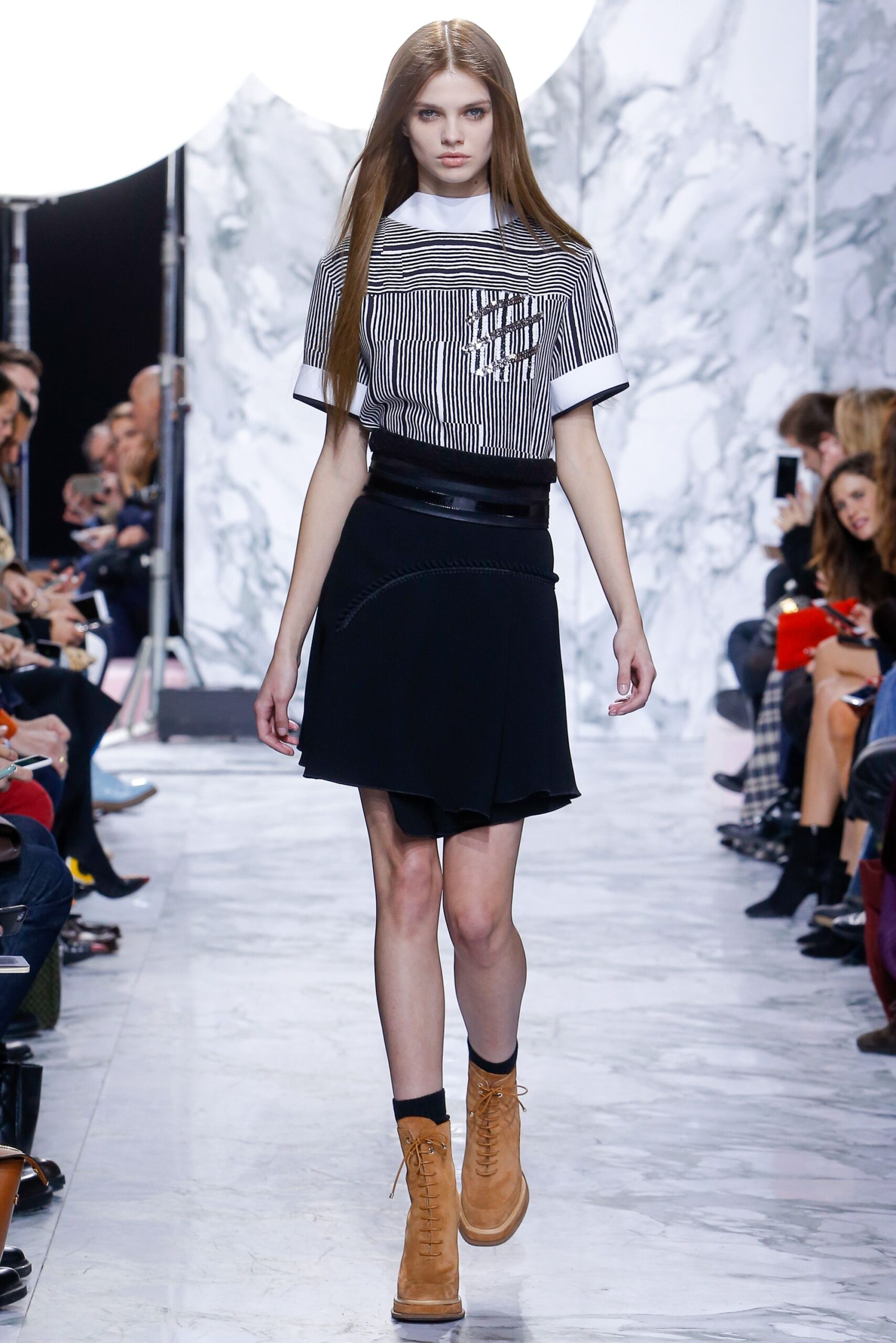 black leather layered shiny belt