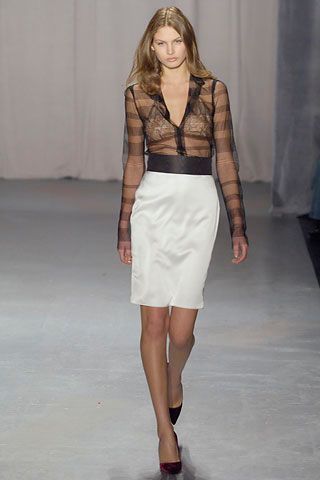 sheer color-blocked long-sleeve dress