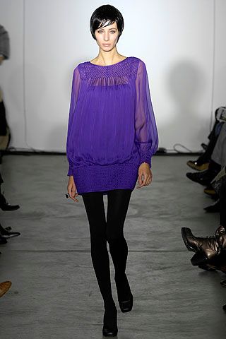 purple knit long-sleeve high-neck relaxed ruched mini-dress