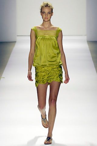 green satin bubble hem mini dress