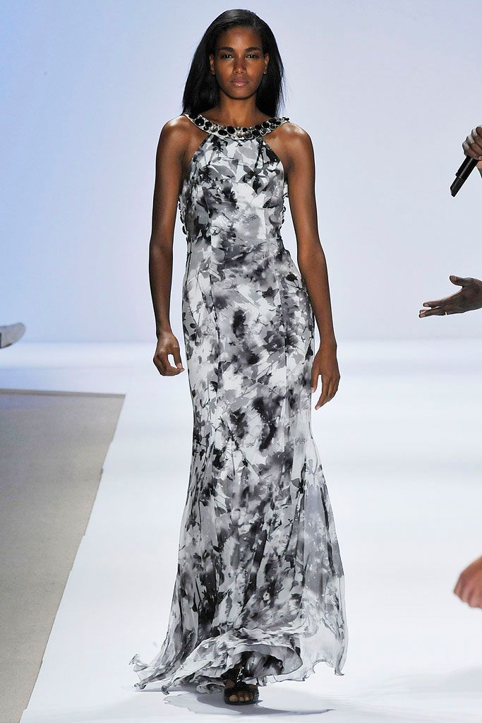 watercolor floral chiffon evening gown