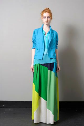 color-block maxi skirt