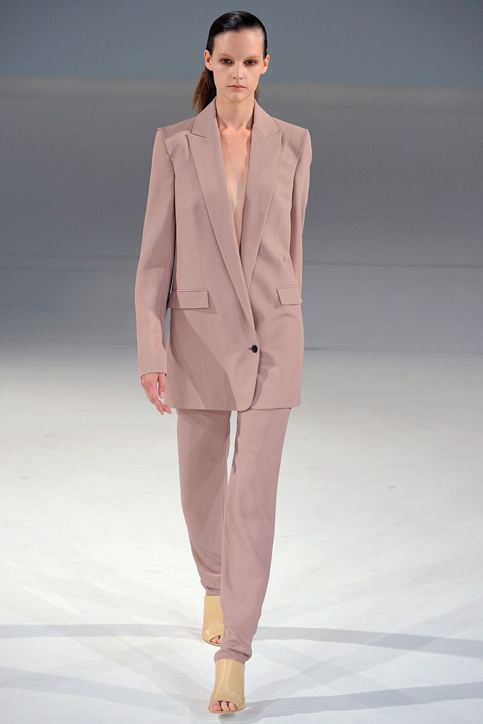 deep plunge pink tailored blazer