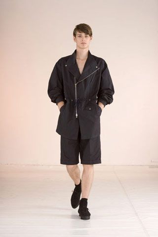 black biker jacket and shorts
