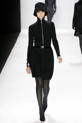 black knit drop-waist mini dress