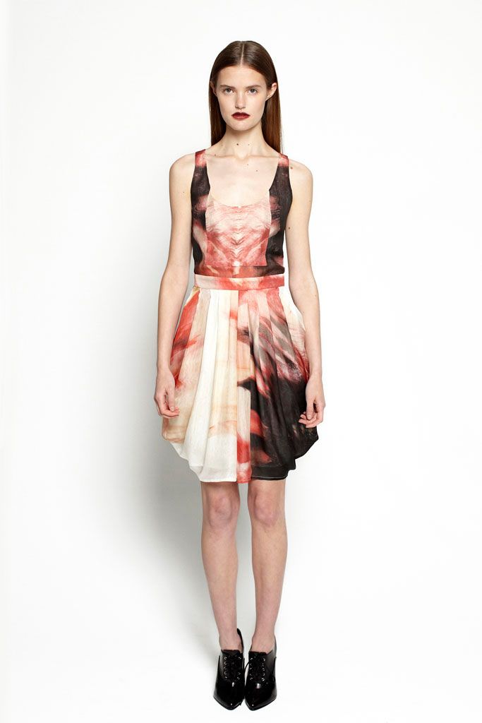ivory unknown printed pleated flowing mini skirt