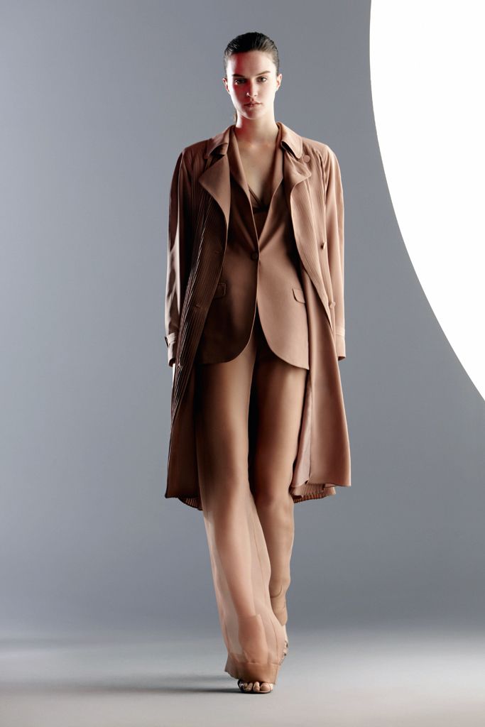 draped brown overcoat