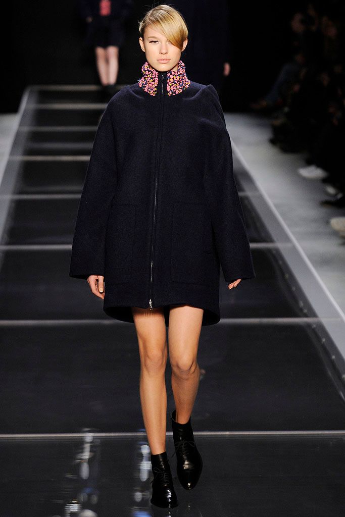 embellished high-neck cocoon coat