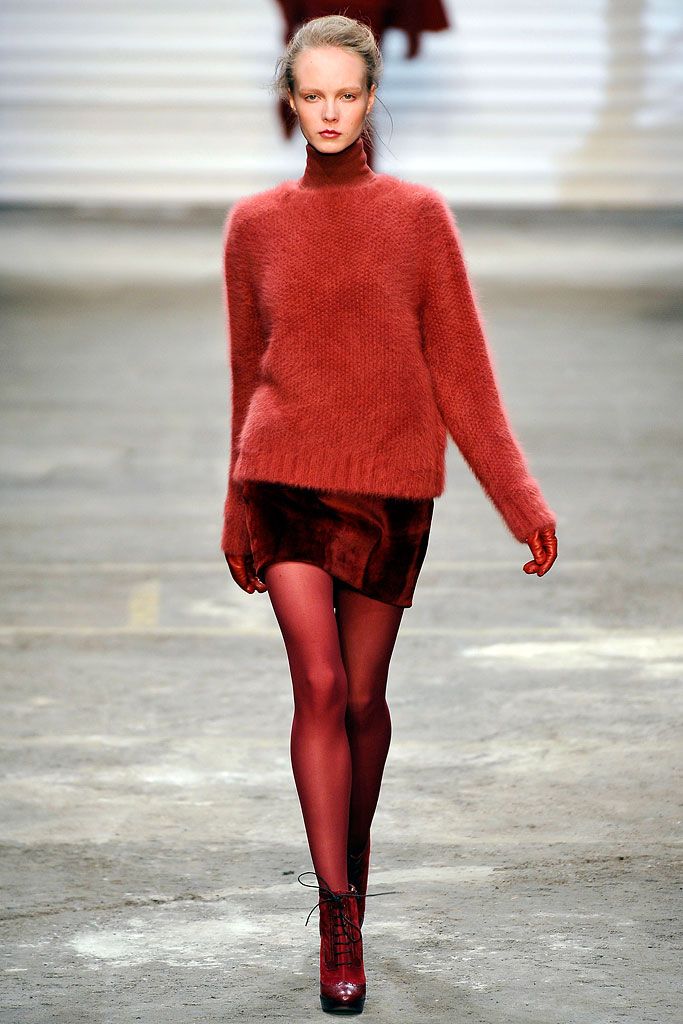 red unknown sheer tights