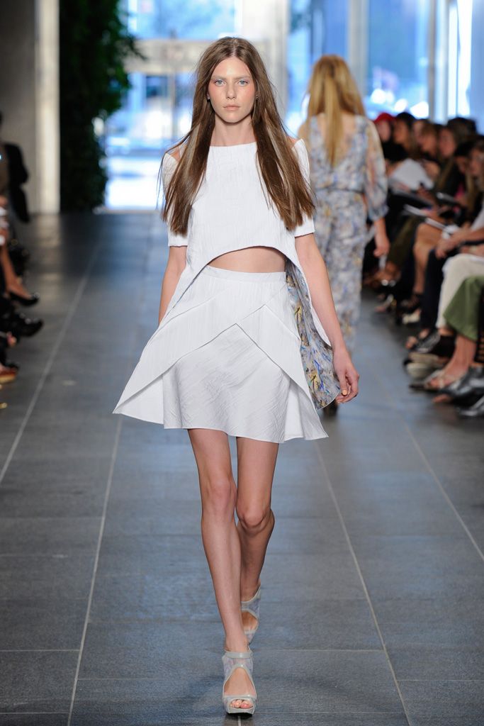 white cutout cropped top