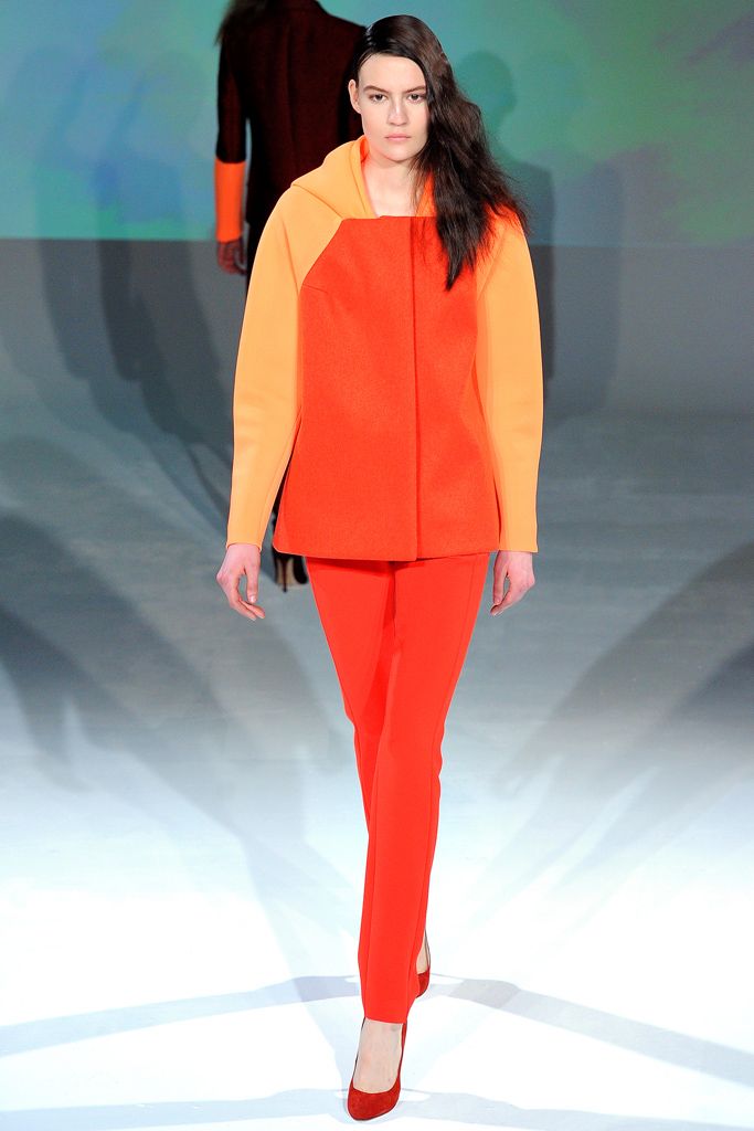 orange unknown slim straight-leg pants