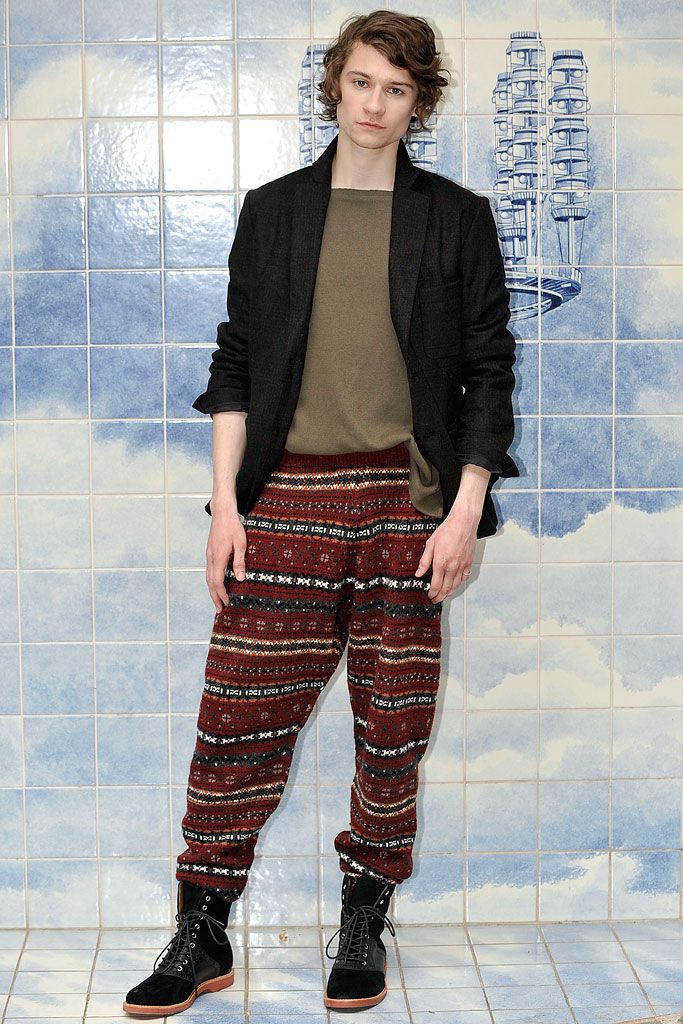 fair isle knit striped pants