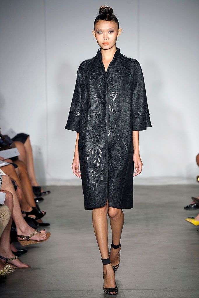 black floral brocade coat