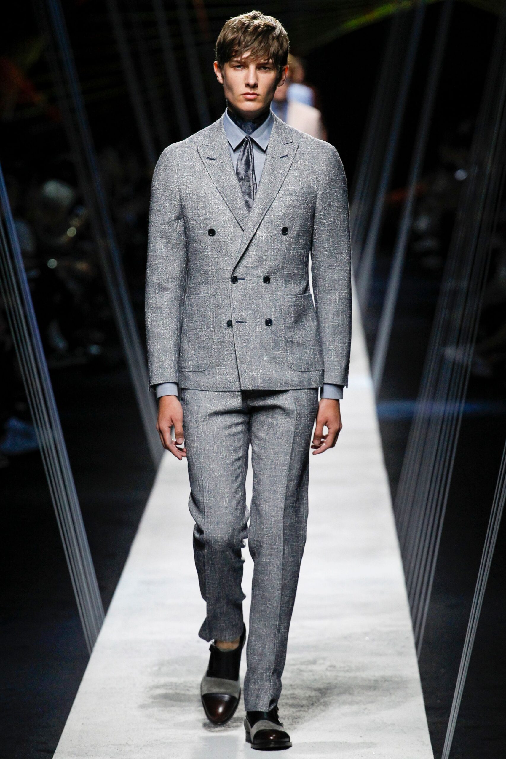 gray satin shiny tie