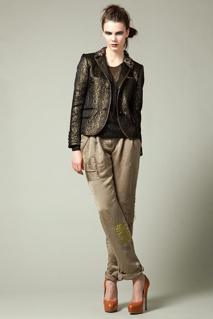 metallic blazer with sequined collar