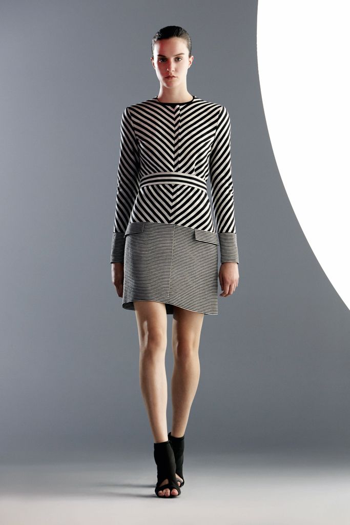 black and white striped mini dress