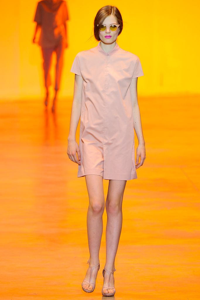 pale pink shirt dress