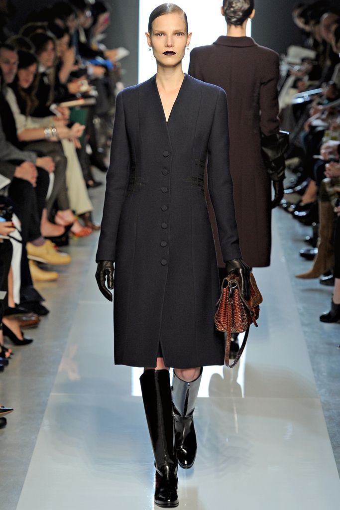 blue unknown long-sleeve v-neck tailored buttoned midi coat