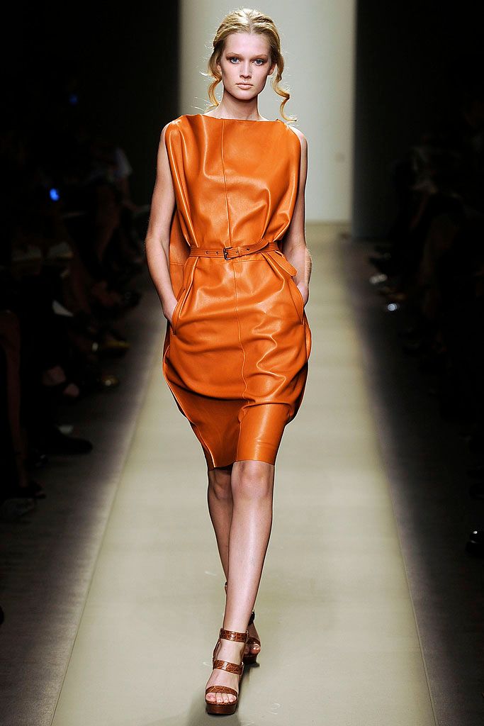 orange leather open-toe platform shiny heels