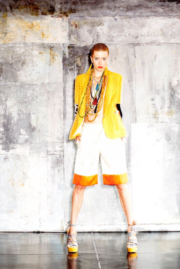 yellow textured blazer