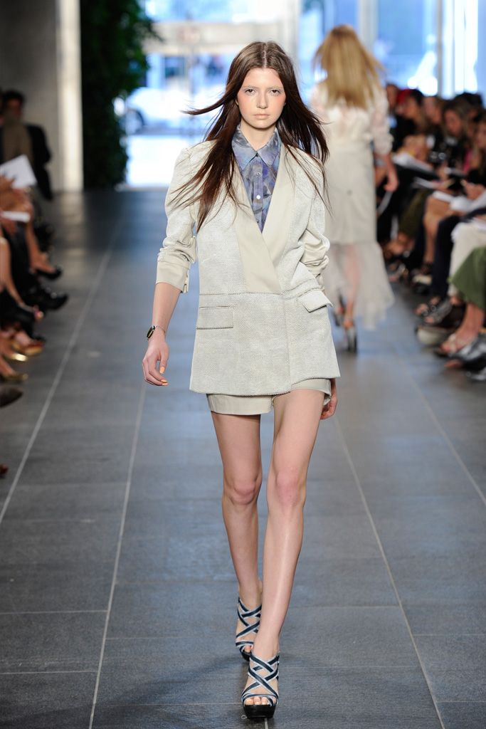 wrap-front ivory blazer